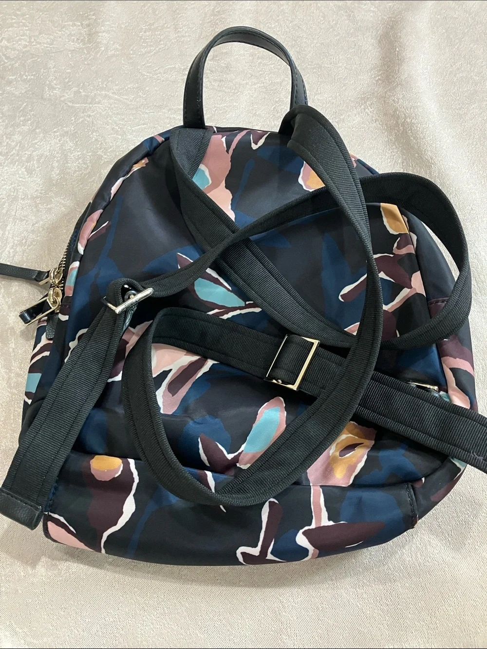kate spade navy floral print mini backpack
